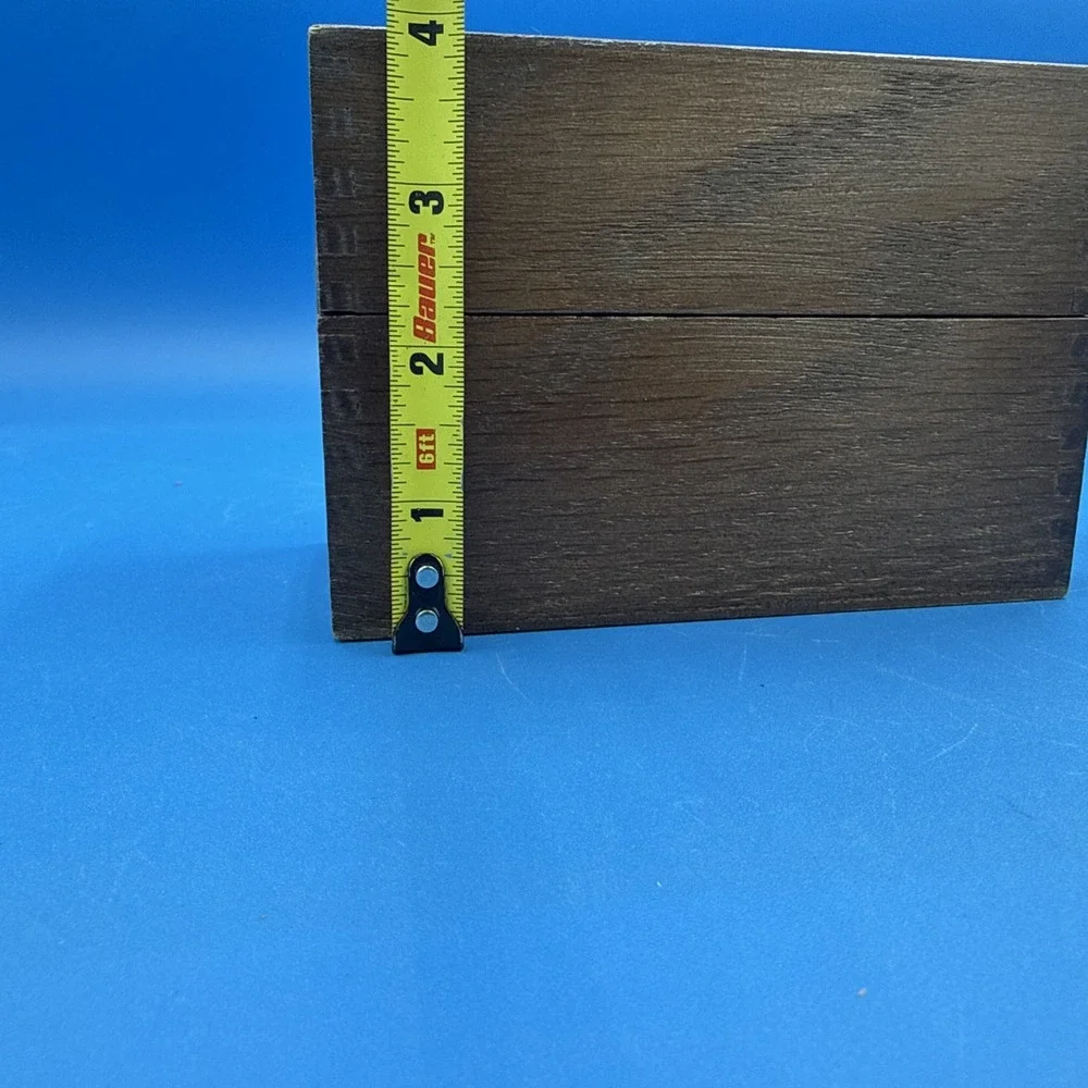 Vintage Oak Wooden Index Recipe card Box Dovetail 353 Harry Hedberg 5 3/4
